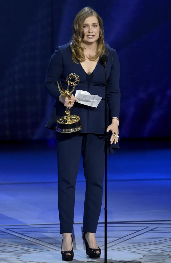 Merritt Wever and her gold prize. Picture: AP