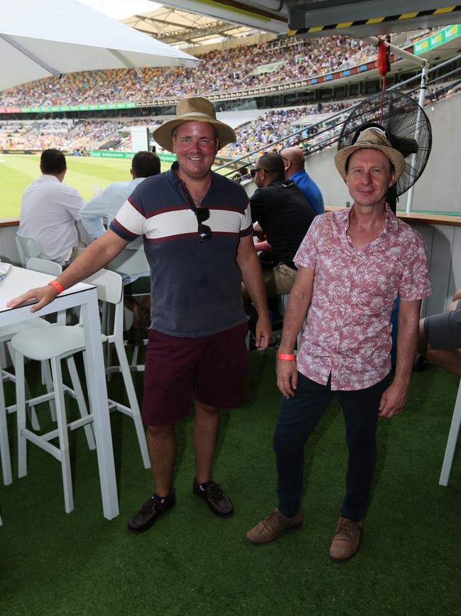 Socials at First Test, Australia v Pakistan at the Gabba. Dave Timms and Jeff Shelden Thursday 21st November 2019 (AAP Image - Richard Waugh