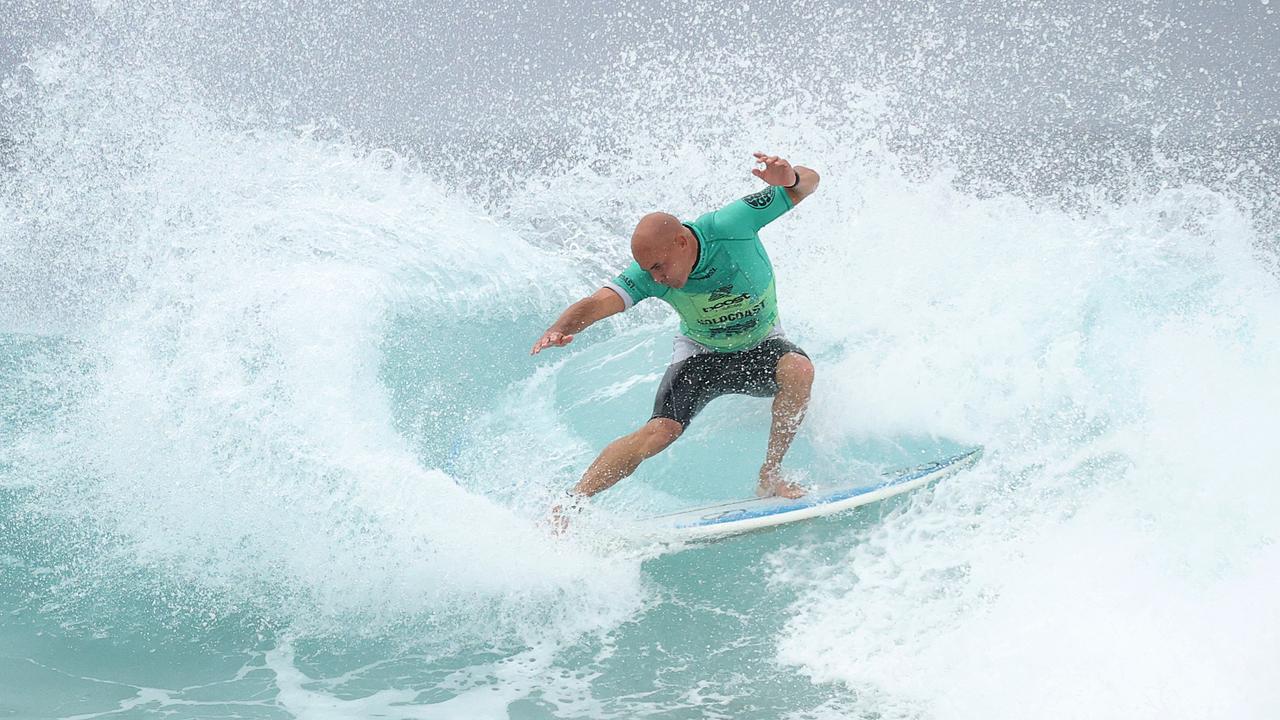 Kelly Slater bowed out. Picture: NCA NewsWire / Dylan Coker