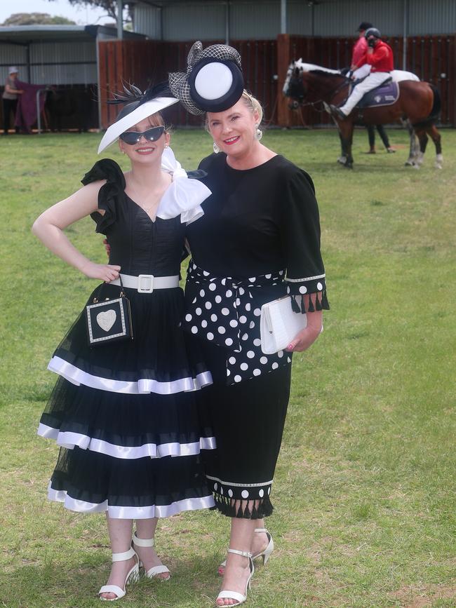 Most Stylish Millinery of the Day winner Rubi Crouch, and her mother and Lady of the Day Carly Crouch, from Stawell.