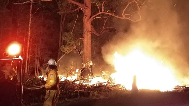 Rural Fire Service firefighters worked to provide property protection. File picture