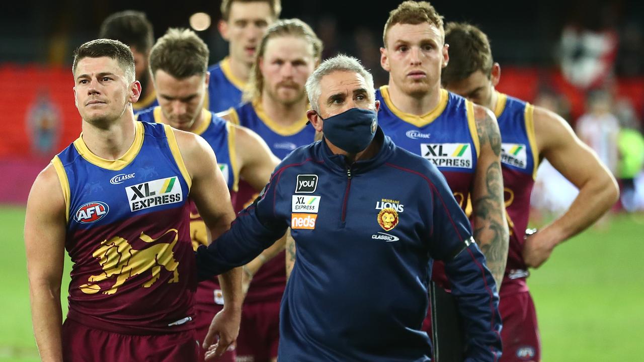 Fagan’s Lions suffered their biggest loss of the season on Saturday night. (Photo by Chris Hyde/AFL Photos/via Getty Images)