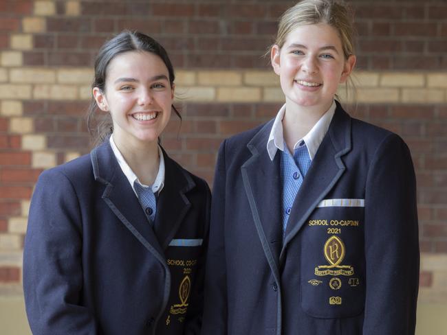 Ruyton co-captains Zoe Boussioutas and Annie Timm. Picture: Mark Chew