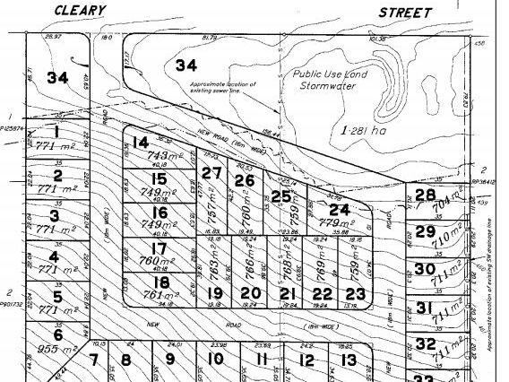 The subdivision on church owned land on Cleary St.