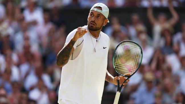 Nick Kyrgios reached the Wimbledon final in 2022, where he lost to Novak Djokovic in four sets. Picture: Clive Brunskill/Getty Images