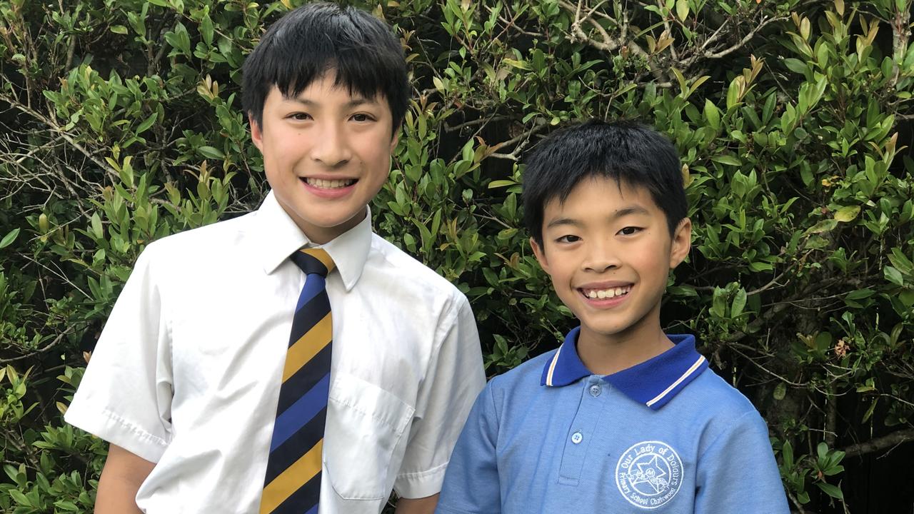 Brothers Jonathan and Joseph Tan won the secondary sports story (print) in the Kids News Junior Journalist Competition for their joint interview with Australian Olympic javelin thrower Mackenzie Little. Picture: supplied