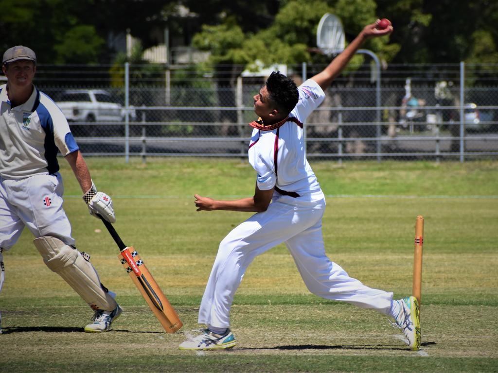 Matt Dalton bowling in his senior representative debut for Clarence River in the North Coast Cricket Council North Coast Premier League One-Day clash against Harwood at McKittrick Park on Sunday, 15th November, 2020. Photo Bill North / The Daily Examiner