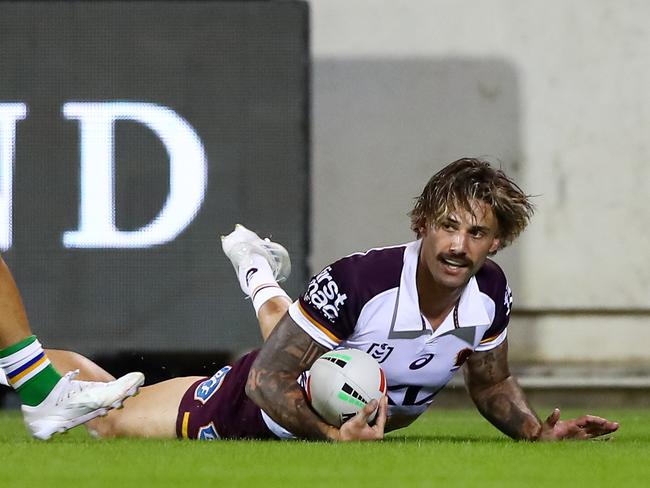 Jesse Arthars scored a hattrick against the Raiders. Picture: NRL Imagery