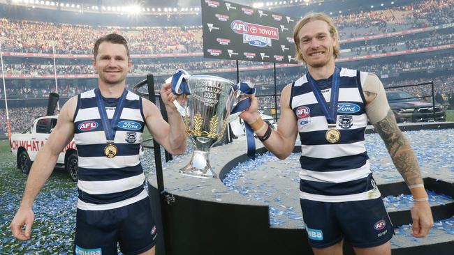 Cats V Swans at the MCG Cats win 35 Patrick Dangerfield with 44 Tom Stewart Picture: Mark Wilson