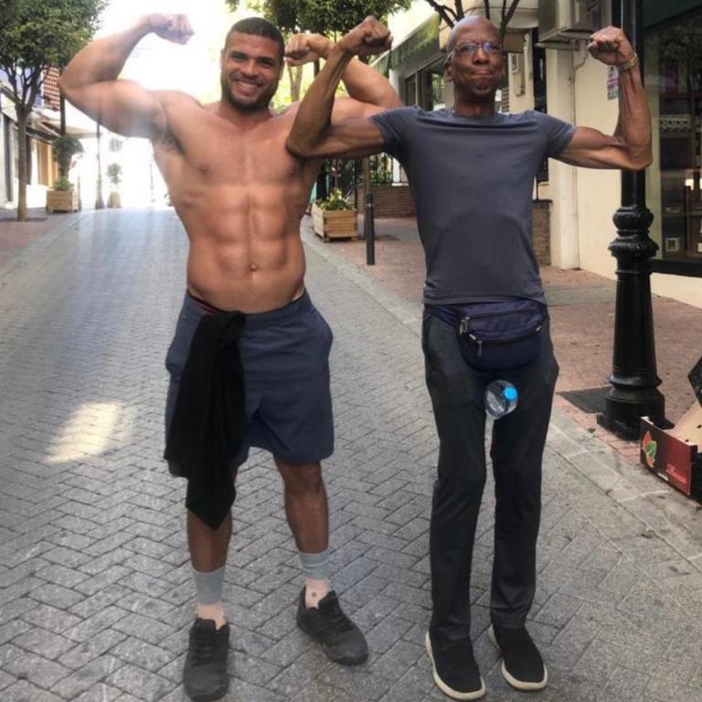 Zack credits his dad Dudley for pushing him to get in shape. Picture: Supplied