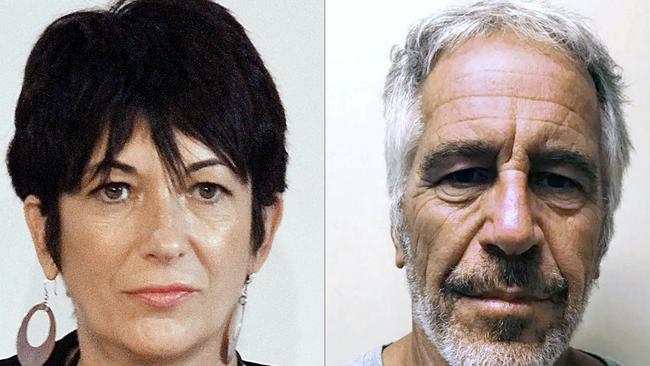 Ghislaine Maxwell. left was arrested last week and charged with six counts of sexual abuse in the Jeffrey Epstein case. She is accused of finding, grooming and maintained a network of girls to perform sexual favours for Epstein, right, a registered sex offender. Picture: AFP