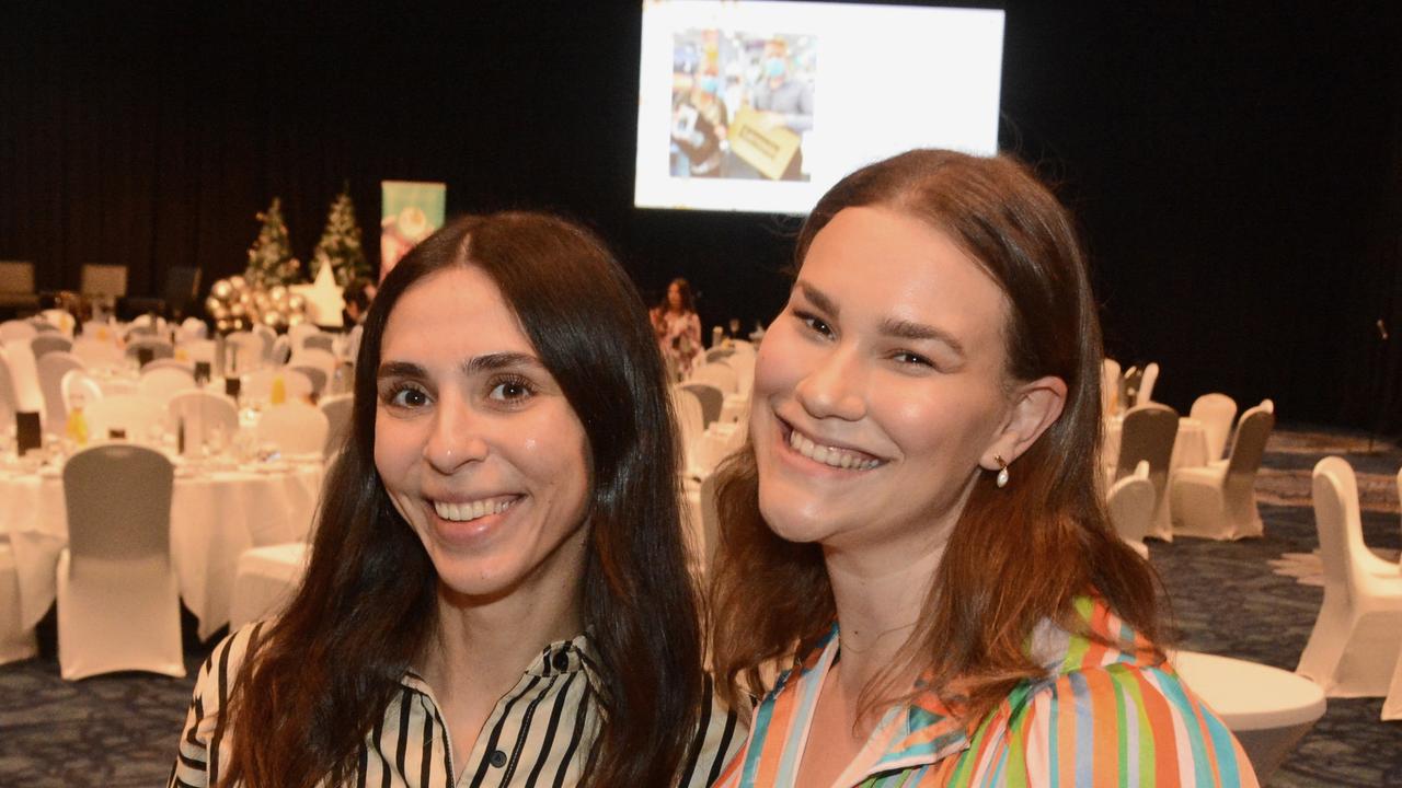 Julie Seat and Christie Perrin at GC Community Fund Christmas Appeal breakast at The Star Gold Coast. Pic: Regina King