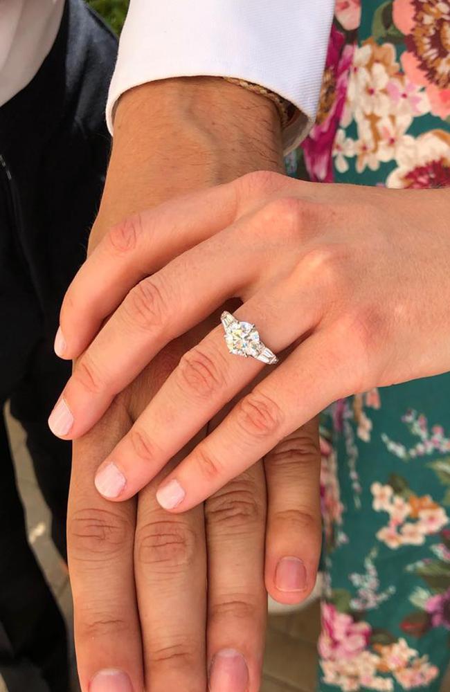 The couple "became engaged while away for the weekend in Italy earlier this month," the palace said in a statement. Picture: Buckingham Palace/AFP.