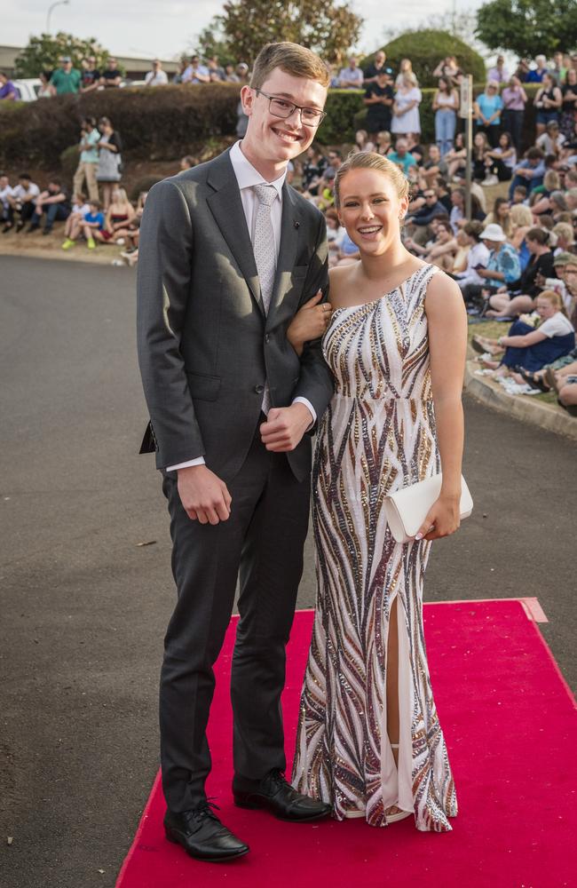 Ryan Bamberry and Morgan McAleer at Harristown State High School formal at Highfields Cultural Centre, Friday, November 17, 2023. Picture: Kevin Farmer