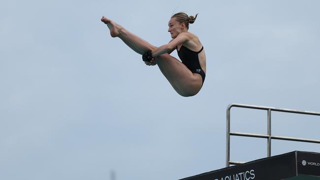 Ellie Cole of Australia and NSW, competes in the Girls 10 Meter Platform final. (Photo by Wagner Meier/Getty Images)