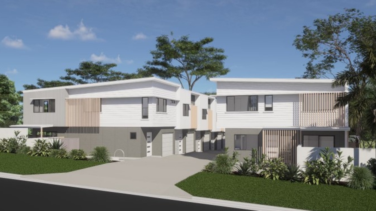 Artist impressions of the proposed townhouses at 31 and 33 Ridge Rd, Maroochydore. Photo: DCM Building Design