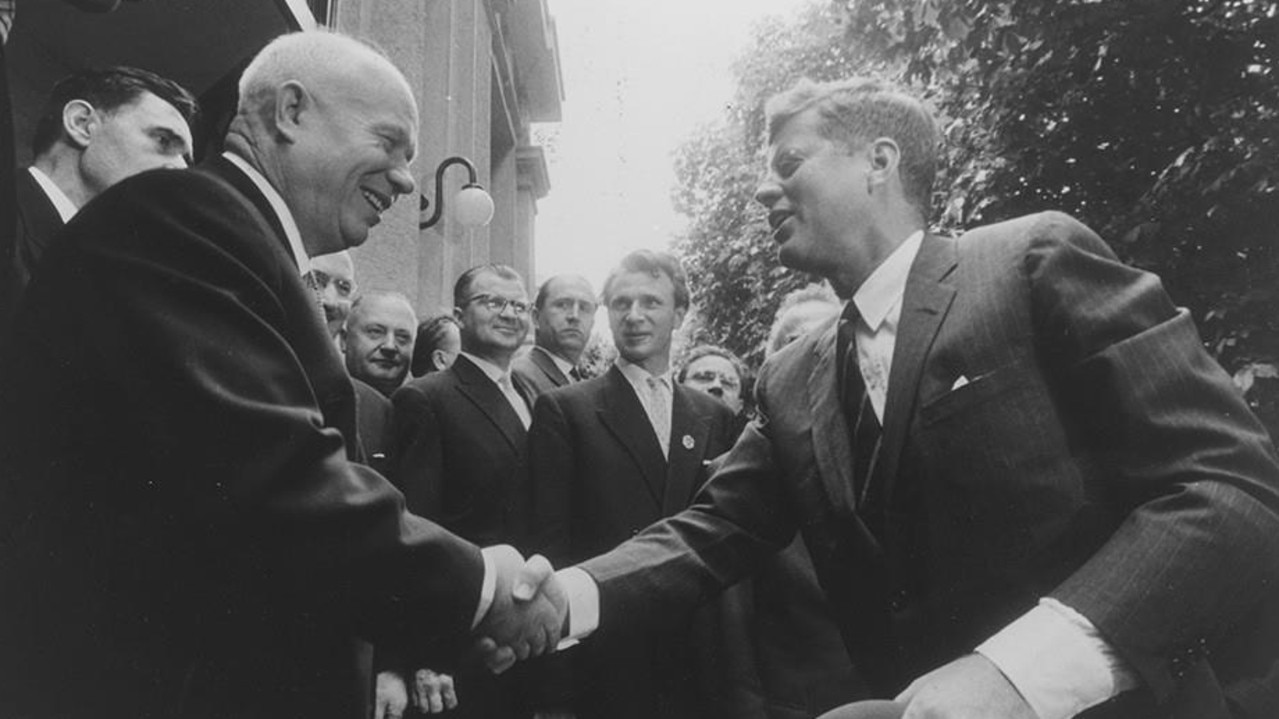 Nikita Khrushchev and John F. Kennedy at a summit in 1961 Picture: Stanley Tretick/Look Magazine/Wikimedia Commons