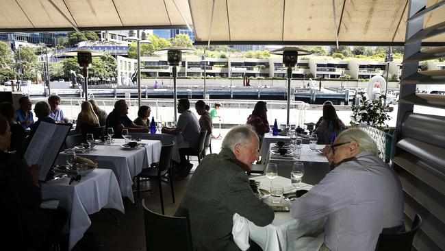 Lunch with Leo. Leo Schofield (Right) lunches with famed architect Dr Philip Cox AO at China Doll in Woolloomooloo. Picture: John Appleyard.