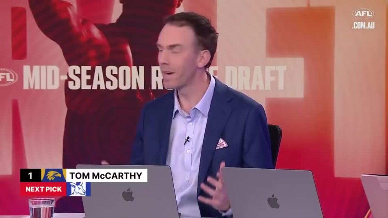 Friends and family go nuts after Tom McCarthy is selected first in mid-season draft