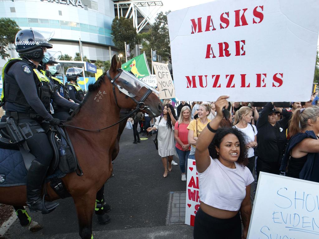 Some held placards. Picture: David Geraghty