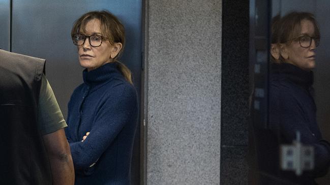 Actress Felicity Huffman is seen inside the Edward R. Roybal Federal Building and US court in Los Angeles.