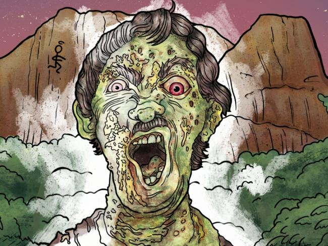 Art work from ‘Zombies of Townsville Colouring Book’ co-authored by Michael Pope, a resident artist at Murky Waters Studio and art teacher at Saint Patrick's College, and Carly Sheil, a designer and artist. Picture: Supplied