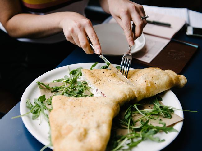 Calzone at Madre. Photo: AAP Image/ Morgan Sette