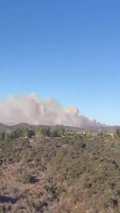 Plumes of Smoke from Raging Palisades Fire Seen from Bel Air