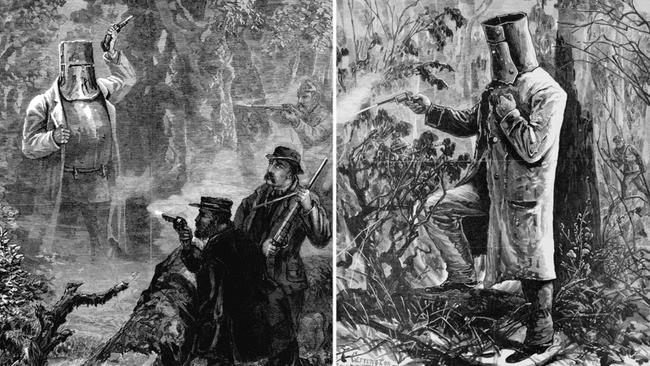 Newspaper illustrations of Kelly’s last stand, during which he wore his now-iconic armour. Pictures: State Library of Victoria