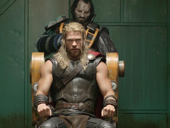 A scene from Thor: Ragnarok. Thor (Chris Hemsworth) is taken prisoner on Sakaar and will soon receive a hair cut. Picture: Marvel Studios