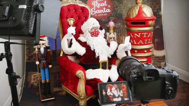 Santa is preparing to work from an online studio this Christmas. Picture: David Caird