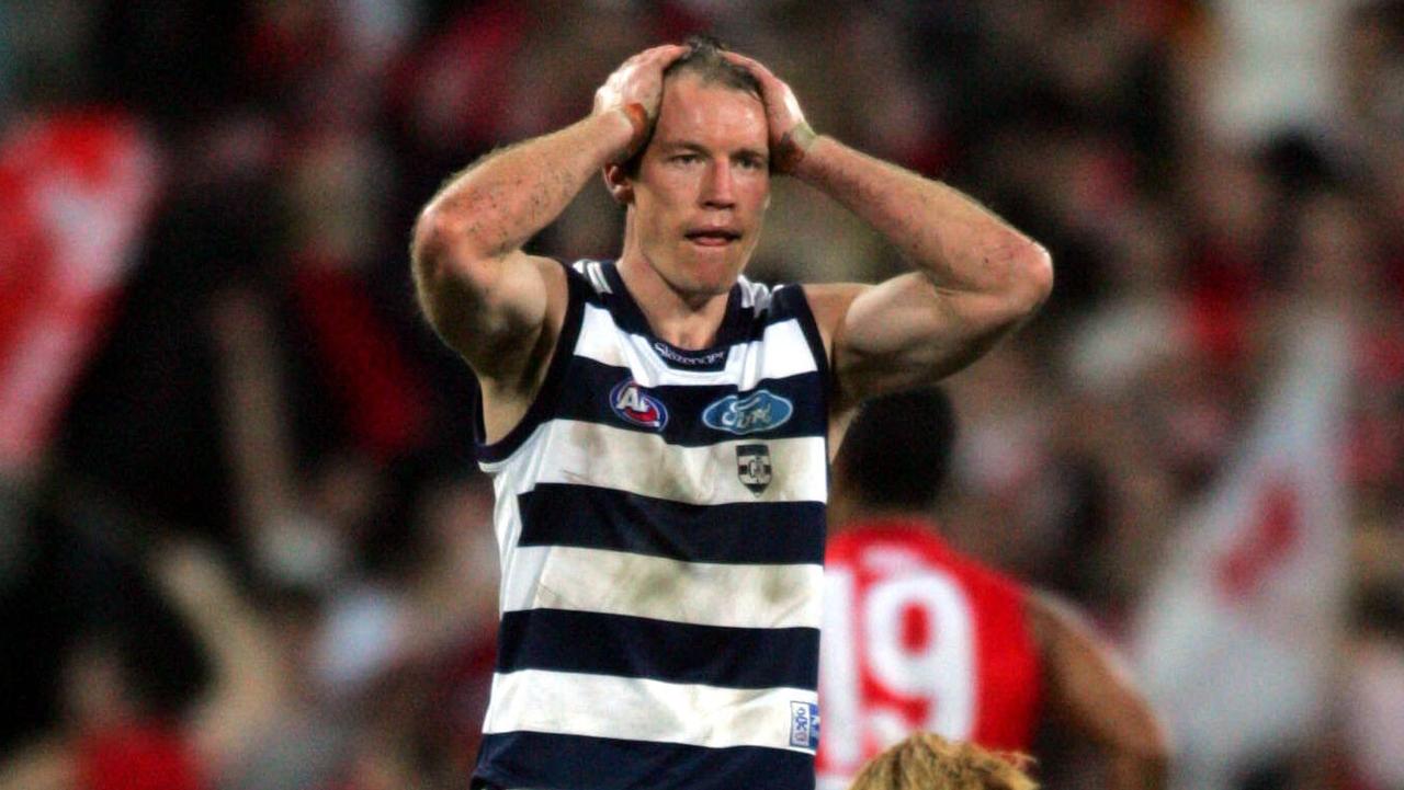 A devastated Brenton Sanderson after his last match, the incredible 2005 second semi-final.