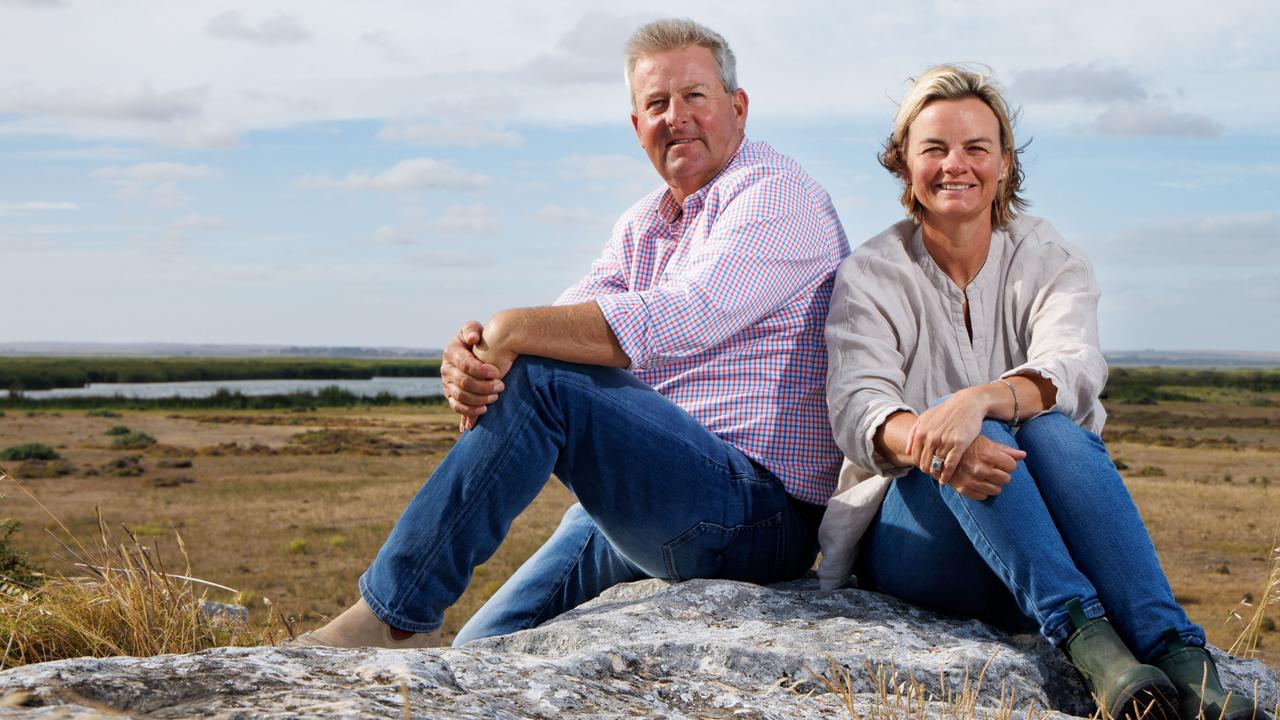 Richard and Emma McFarlane at Wellington Lodge at Tailem Bend in South Australia.