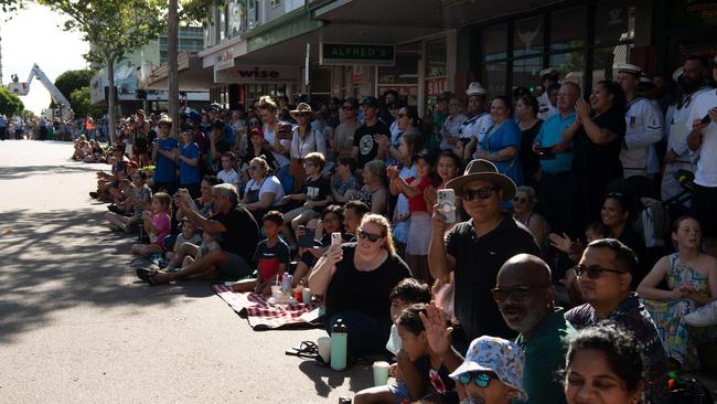 Thousands of Territorians lined the streets to show their respects for the Anzac Day parade. Picture: Pema Tamang Pakhrin