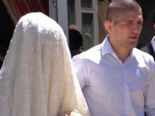 Khabib with his wife.