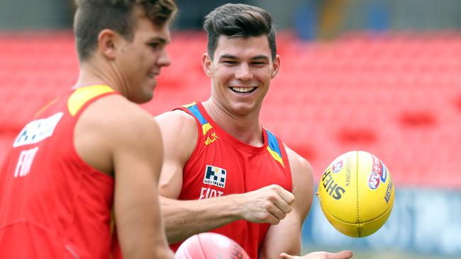 Jaeger O'Meara at Gold Coast training. Picture: Richard Gosling