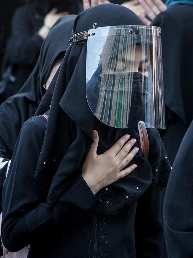 A woman commemorates Ashura during the Islamic month of Muharramon in Istanbul, Turkey. Picture: Getty Images