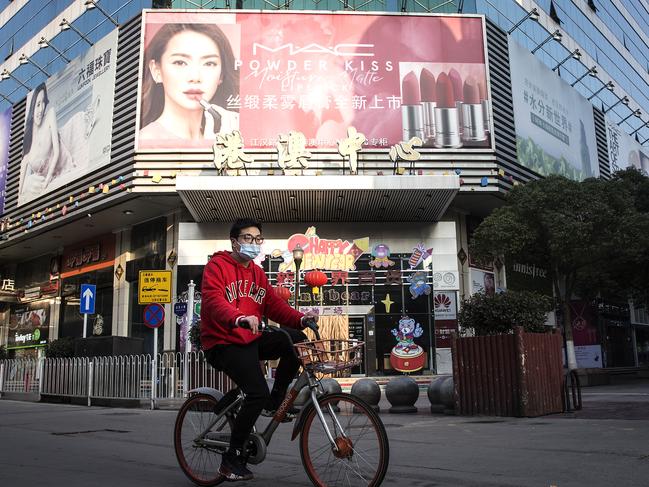 Wuhan goes into shutdown mode in February 2020. Picture: Stringer/Getty Images