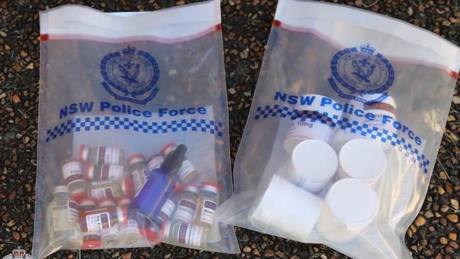 Police allege a string of packages containing drugs and drug manufacturing tools were intercepted in the investigation. Picture: NSW Police