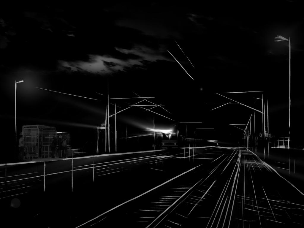Image Name: White In The Night. Photographer Name: Aleksandrs Drozdovs Year: 2018 Image Description: Night scene by the railway station... Copyright: Aleksandrs Drozdovs, Winner, Latvia National Award. Picture: Sony World Photography Awards/ Aleksandrs Drozdovs
