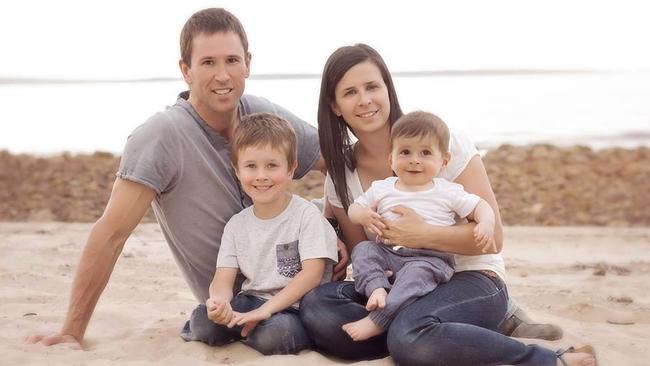 Damien and Melissa Little with sons Koda, 4, and Hunter, 10 months. Picture: Supplied by family