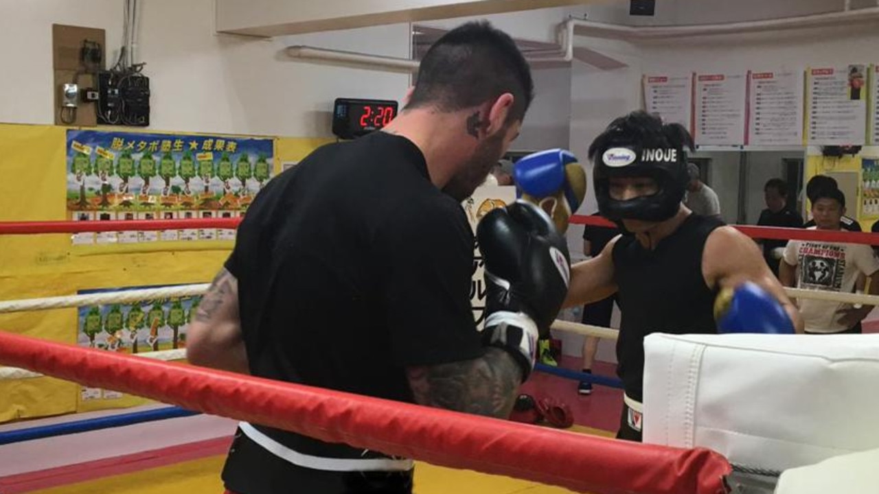 Michael Zerafa sparring Takeshi Inoue in 2016.