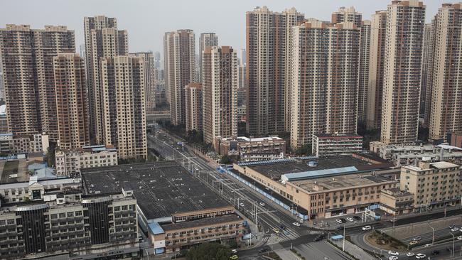 The Huanan seafood market in Wuhan in February. Picture: Getty Images