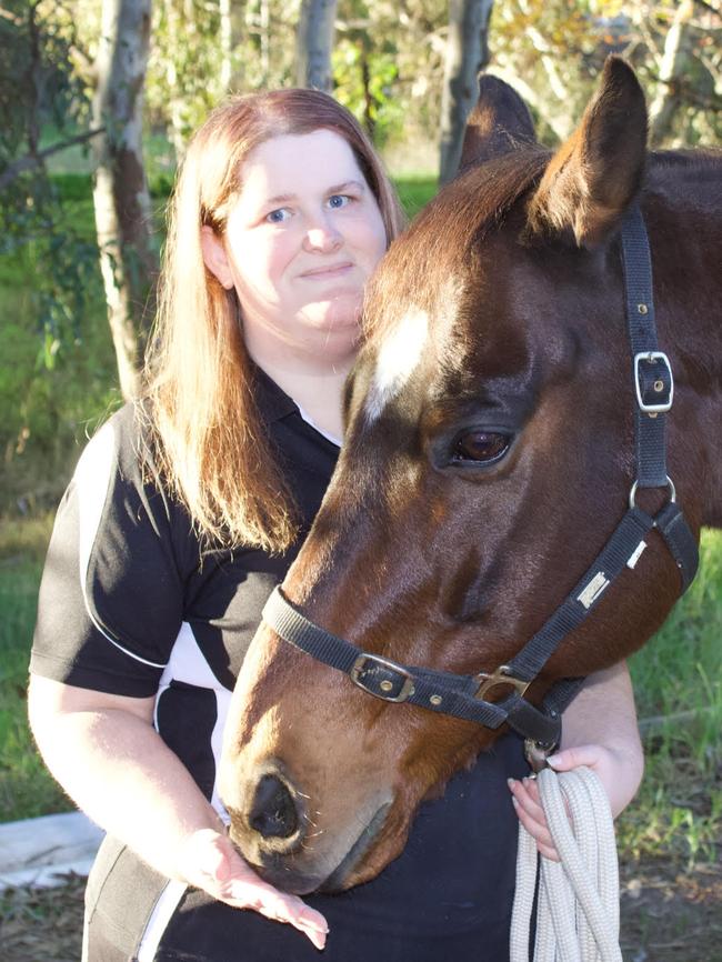 Sherridan Lawrence runs her equestrian therapy business on top of being a social worker. Picture: Supplied