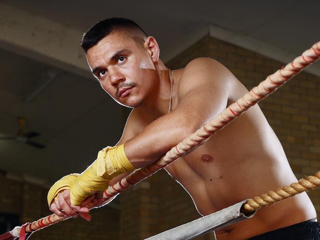 DAILY TELEGRAPH 19TH OCTOBER 2022Pictured at his gym at the PCYC in Rockdale is boxer Tim Tszyu.Today marks 100 days until his fight for the undisputed super-welterweight titles against Jermell Charlo in Las Vegas. Picture: Richard Dobson