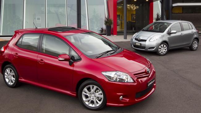 2010 editions of the Toyota Corolla and Yaris hatchbacks are part of the new recall over potentially defective Takata airbags. Picture: Toyota Australia