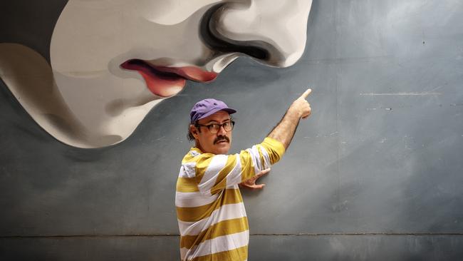 Comedian Sam Simmons with at Lady Burra Brewhouse. Simmons will retire from the comedy circuit after this last Fringe show. Picture: Matt Turner