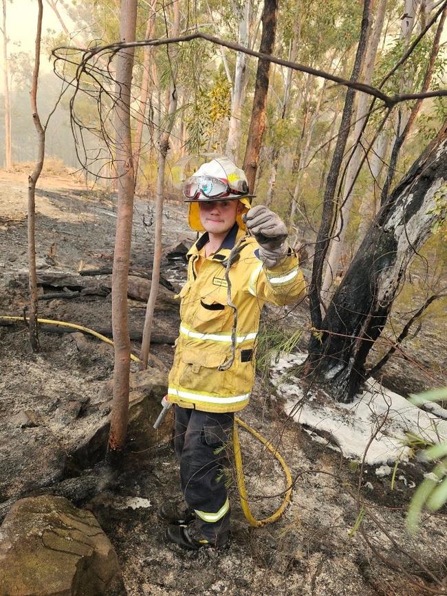 Alex Carpenter from Kurrajong RFS on the fireground. Picture: Supplied