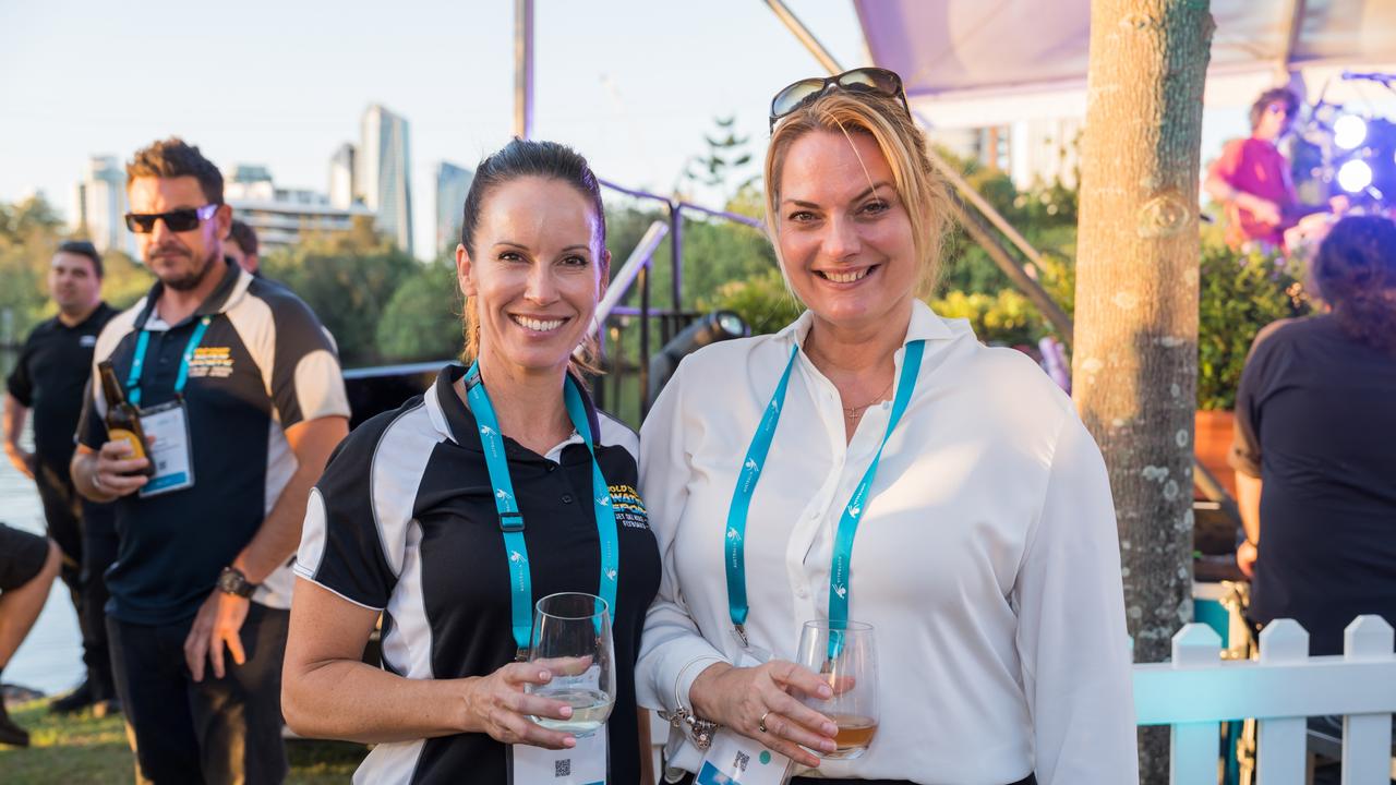 Kate Forrester and Nicole Alder for The Pulse at the Australian Tourism Exchange at the Gold Coast Convention and Exhibition Centre, May 4 2023. Picture: Steven Grevis