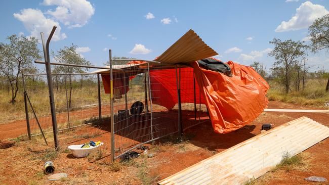 One of the community’s makeshift shelters erected by locals last season. Picture: Northern Land Council.